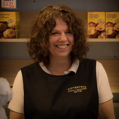 FAYE CLANCY A former Miss Titterton, Faye is the queen of our shop. She has been involved in this business all her life and is an absolute charm. Our customers love her. Fantastically charming and exceptionally hardworking, Faye really looks after our shop and makes sure that everyone is well managed and every customer is served to the highest standard.